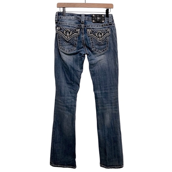 MISS ME Embroidered Boot Cut Jeans Size 28 - Picture 1 of 14
